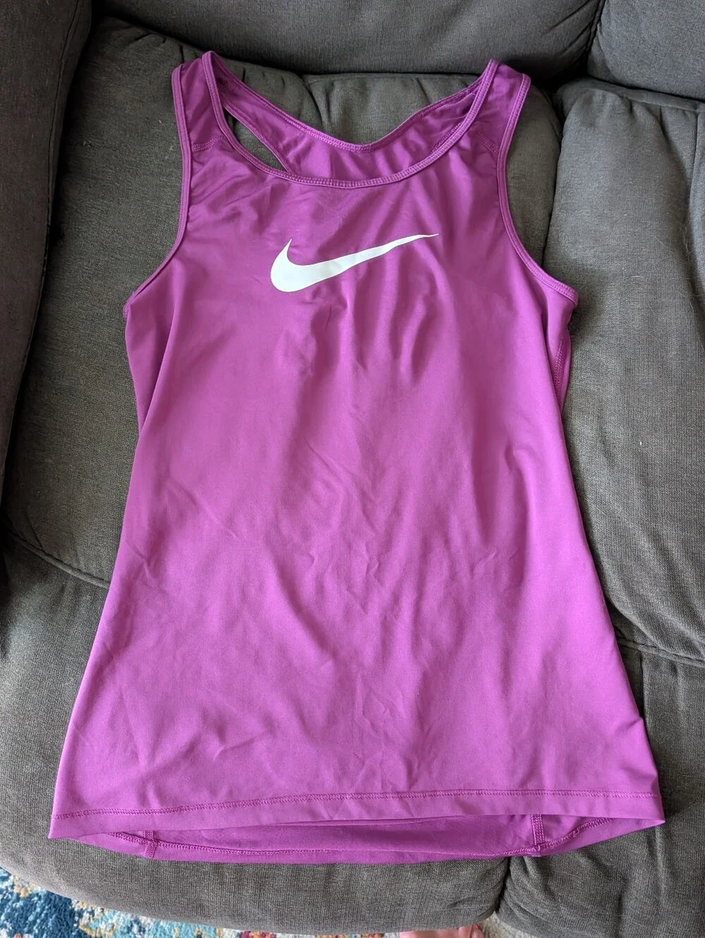 Nike Pink Racerback Tank Top with White Swoosh